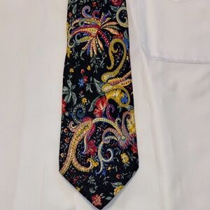 Bullock and Jones Black Abstract Silk Tie
